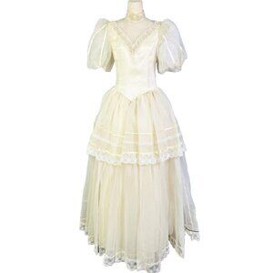 Vintage NWT Jessica McClintock Romantic Renaissance Bridal Dress Victorian 9/10